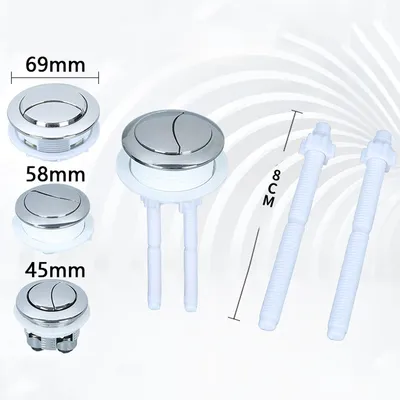 58/48/38mm Universal Dual Flush Toilet Water Tank Button Round Shape Toilet Push Dual Flush Buttons Bathroom Push Switch