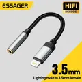Essager Lightning a jack da 3,5 mm Adattatore audio Cavo Aux per cuffie Adattatore USB tipo C a 3,5