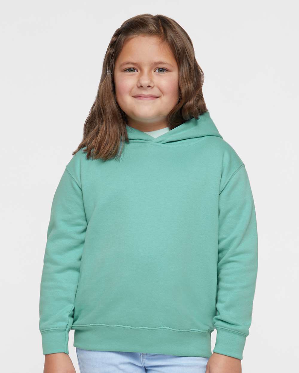 Rabbit Skins 3326 Toddler Pullover Fleece Hoodie in Saltwater size 5/6 | Ringspun Cotton LA3326