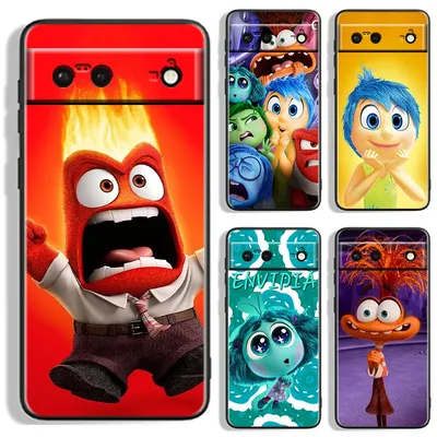 Disney Inside Out 2 Joy Cute For Google Pixel 9 8 7A 7 6A 6 5A 5 4 4A XL 5G Black Silicon Shockproof Shell Funda Phone Case
