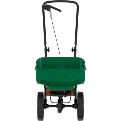 Turf Builder EdgeGuard Mini Broadcast Spreader for Seed,Fertilizer,Salt,Ice Melt, Holds up to 5,000