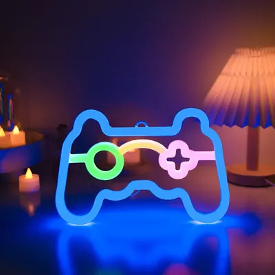 Gamer Neon Sign Lights,Gamer Controller Neon Lamp for E-sport Room, USB Or Battery Powered Table