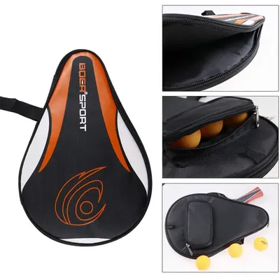 1PC 30x19cm Table Tennis Racket Bat Bag Black/blue Oxford Cloth Sponge Ping Pong Rackets Case For