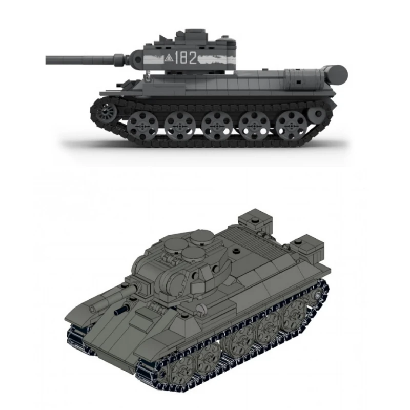 T-34 schwere Panzer modell verfolgt gepanzerte Kampf fahrzeug Bausteine Erwachsene Geburtstags geschenke Militär kinder pädagogische DIY Spielzeug Image