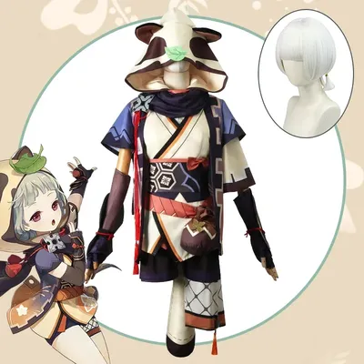 Genshin Impact Sayu Cosplay Kostüm Erwachsenen Karneval Uniform Perücke Anime Halloween Party Image