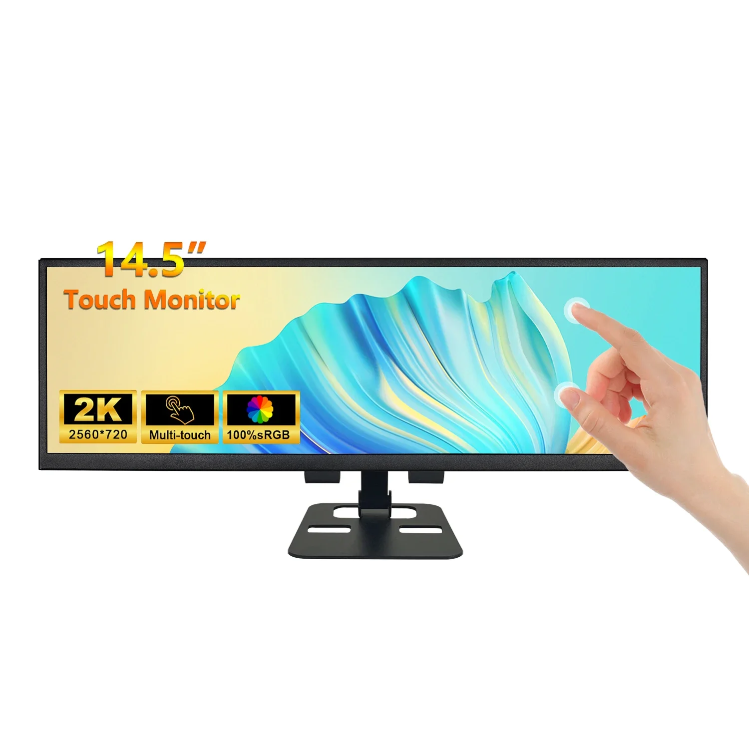 12,3/14,5 Zoll Stretched Bar Externer Hilfs-Touch-tragbarer Monitor für PC Raspberry Pi 5/4 Laptop Telefon Fahrzeug PS Xbox Game Image