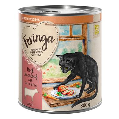 24x 800g Feringa Selected Recipes Hackbraten mit Karotte und Erbse Katzenfutter nass