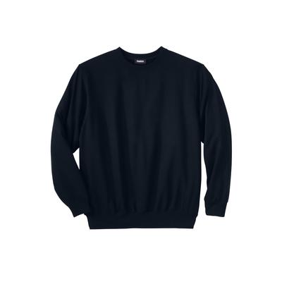 Men's Big & Tall Ultra-Light Comfort Fleece Crewneck Sweatshirt by KingSize in Black (Size 7XL)