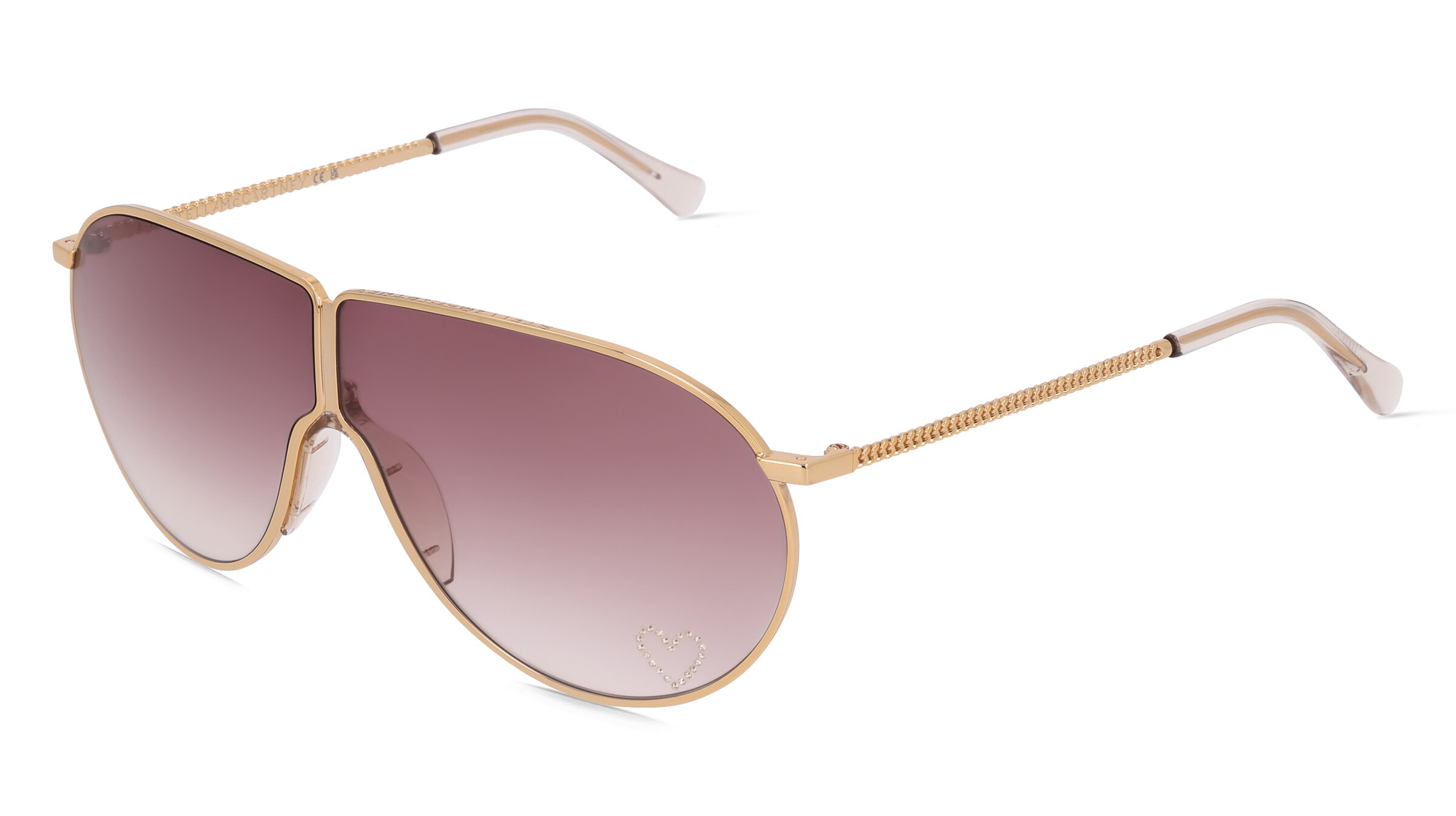 Stella McCartney SC40064I Damen-Sonnenbrille Vollrand Pilot Metall-Gestell, gold