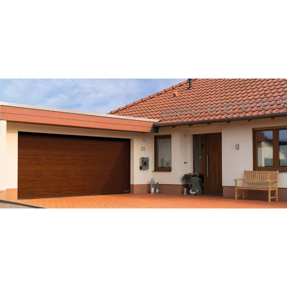 HÖRMANN Sektionaltor LPU42 mit Zarge M-Sicke dark oak, Zarge mit L-Beschlag, 2250x2125 mm Image