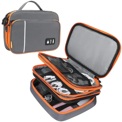 Dreilagige Organizer-Tasche, große Kapazität Spiele lektronik Zubehör Tasche für Kabel, SD-Karte, Image