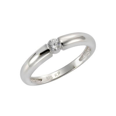 Fingerring FIRETTI "Schmuck Geschenk Silber 925 Damenring Verlobungsring Solitär" Gr. 58, silber (silberfarben, kristallweiß, kristallweiß), Fingerringe, Damen, 58, Silber 925 (Sterlingsilber), 1,9mm, mit Zirkonia (synth.) Image