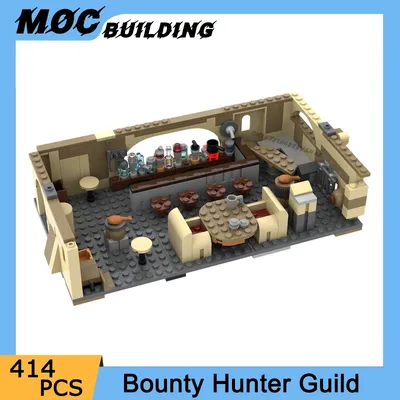Moc Star Filmreihe Jäger Gilde Szene Modell Bausteine Bar Street View Architektur DIY Montage Ziegel Spielzeug Weihnachten Geschenke Image