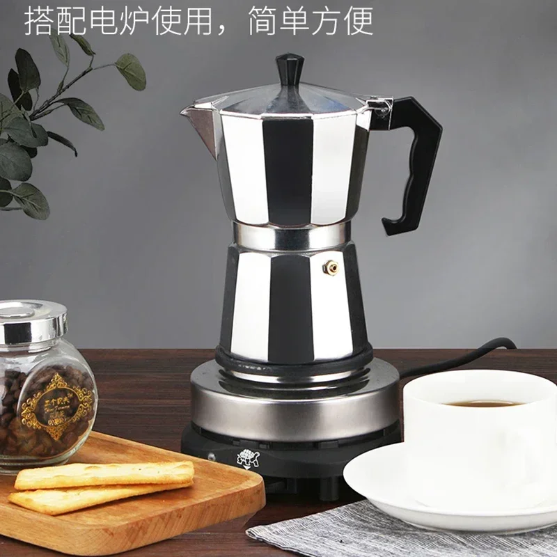 150 Aluminium Moka Topf mit elektrischem Brenner Herd Kaffee maschine Espresso Perkolator Mokka Wasserkocher Heizung Haushalt