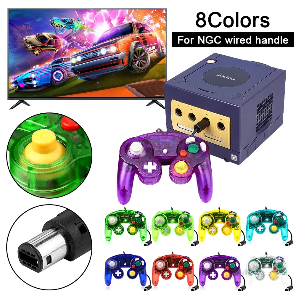 Für NGC Transparent Wired Gamepad Für GameCube Spielkonsole Joypad Controller für NGC Klassische Joystick Retro Gamepad Dropshippin Image