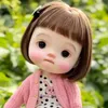BJD Hochtemperatur-Seidenperücke für großen Köpfe, Blyth-Perücke, geeigneter Kopfumfang, 25–27 cm, Schwester, Birnenblume, Pony, kurzes Haar