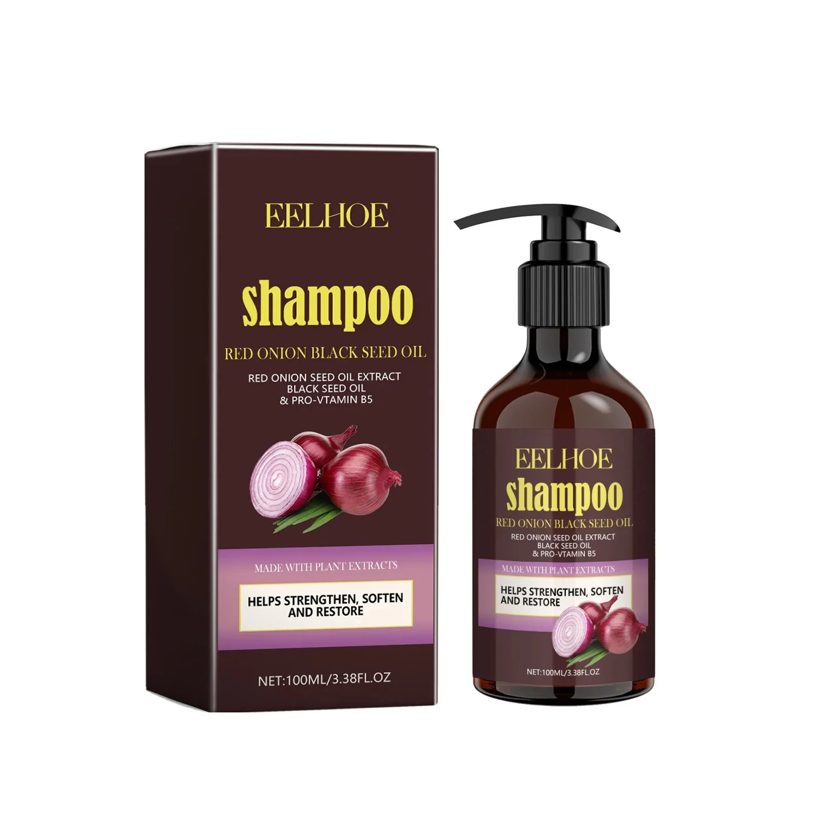 Eelhoe Red Onion Shampoo Black Seed Oil Haarpflegeshampoo Haarpflege Reinigende Kopfhaut Erfrischendes Shampoo Haarpflegeöl Image