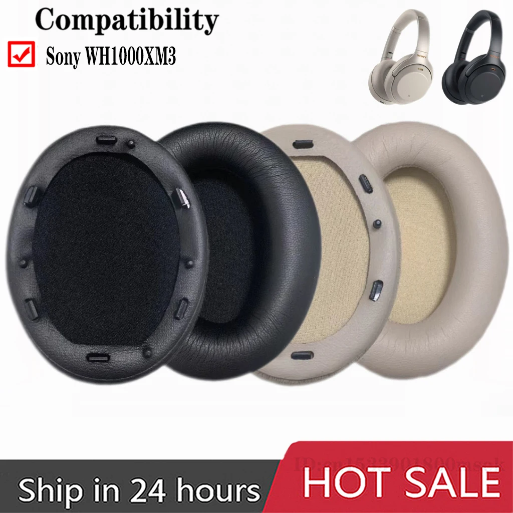 1 paar Ersatz Ohrpolster Schaum Ohr Pads für Sony WH-1000XM3 Kopfhörer Ohrenschützer WH1000XM3 WH 1000 XM3 Kopfhörer Hülse Headset Image