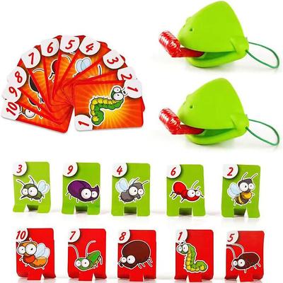 Frog Tongue Game with Blowing air Two-Pack and Four-Pack Insect Cardboard Included Multiplayer Game