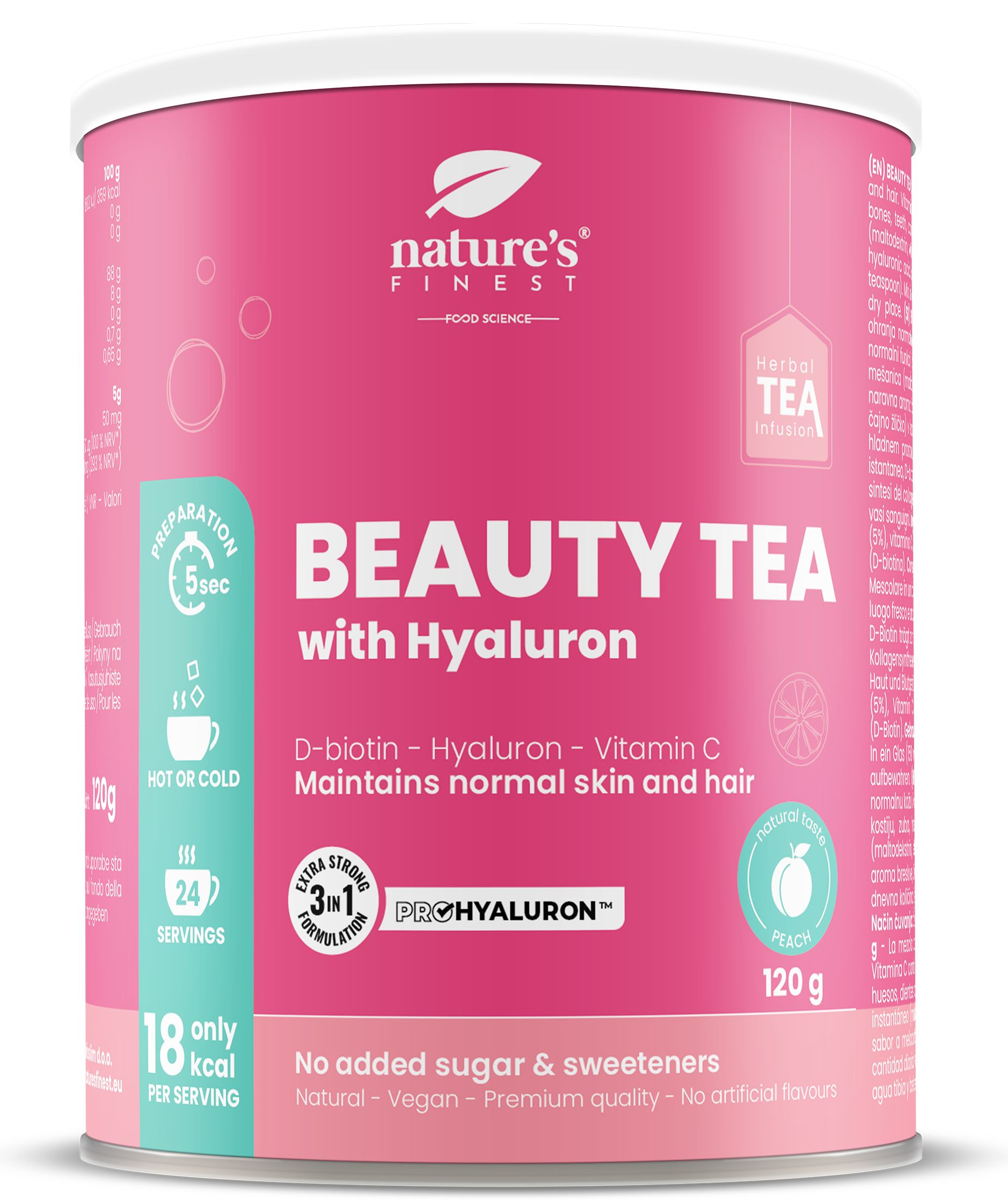 Nature's Finest Beauty Tea with Hyaluron 120 g Polvere