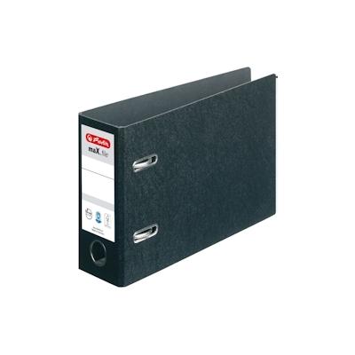 herlitz Ordner Hartpappe A5 quer 7,5cm maX.file schwarz Image