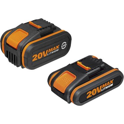 Akku-Set WORX "WA3605 PowerShare", schwarz, B:82mm H:123mm T:116mm, Akkumulatoren, zum Aufladen von WORX Geräten, für alle WORX Elektro- & Gartengeräte