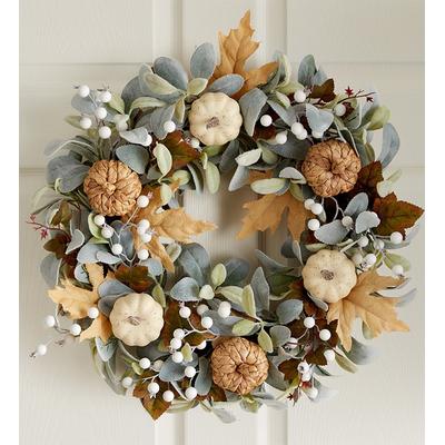 1-800-Flowers Gifts Delivery Ivory Pumpkin Autumn Wreath - 22