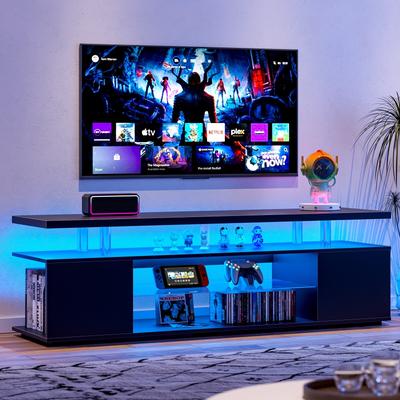 LED TV Stand Game Center with Sliding Drawer and Side Cabinet