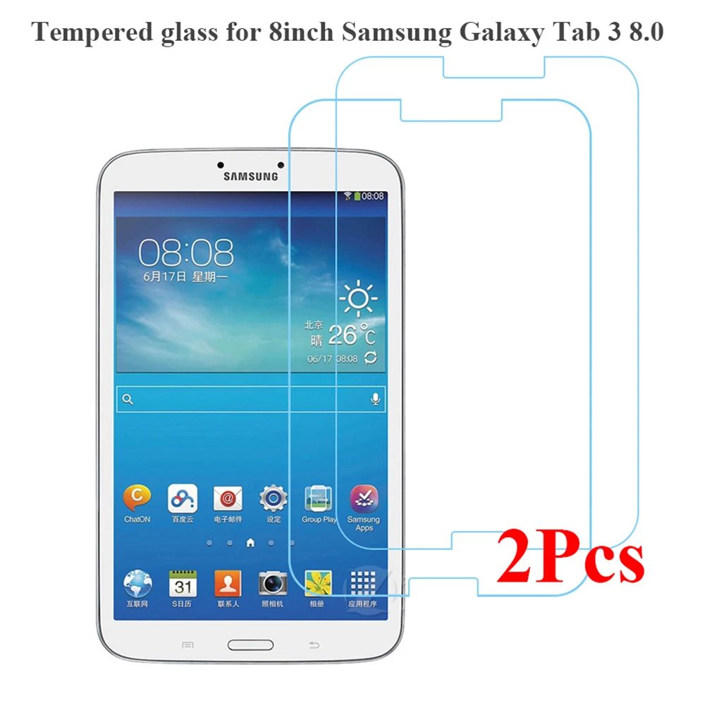 2 pezzi/pacco protezione schermo per Samsung Galaxy Tab 3 8.0 modello SM-T310 T315 T311 HD vetro temperato per Samsung SM-T310 da 8.0 pollici