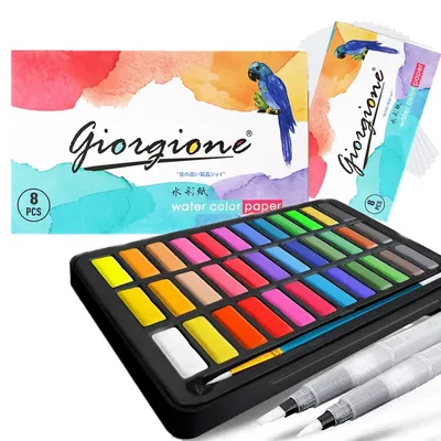 Professional Watercolors Set 24/36 Colors Pigment for Watercolor Painting With Paint Brush&Watercolor Paper Painting Set