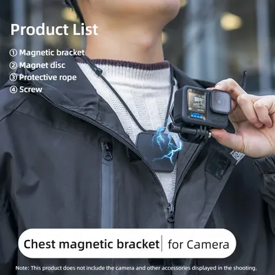 SUREWO Magnetic Chest Bracket Action Camera Mount Fixed for Gopro Hero 13 12 11 10 DJI Osmo Action 5 4 Insta360 ACE Accessories