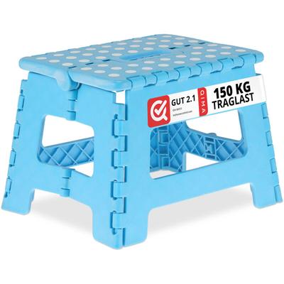 Relaxdays - Klapphocker faltbar, Camping Hocker, Kinder Badhocker, bis 150 kg, Kunststoff, HxBxT: Image