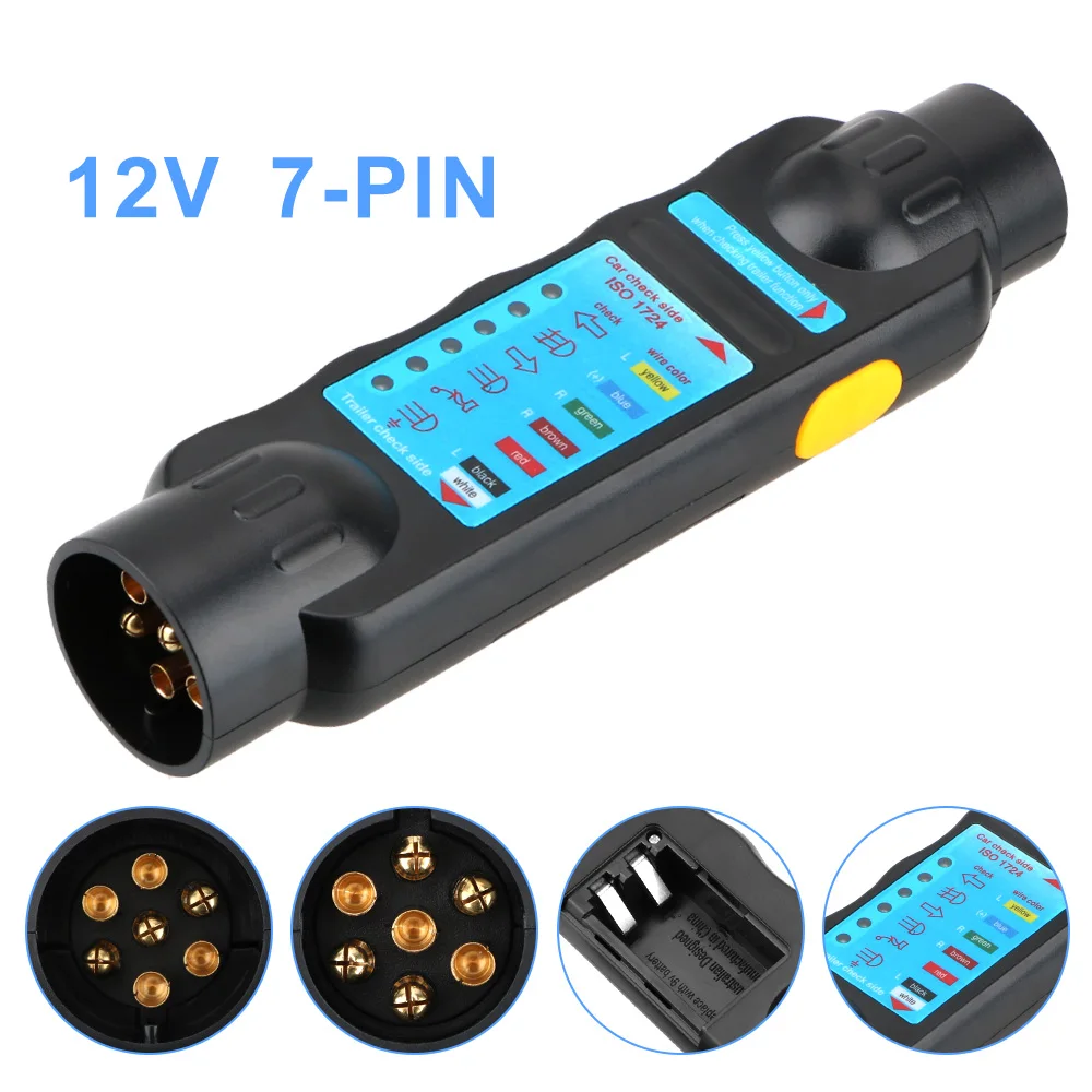 Anhänger Tester 7 Pin Caravan Abschleppen Anhängerkupplung Licht Verkabelung Tester 12 V Auto Abschleppen Licht Tester Steckdose diagnose Werkzeuge Image