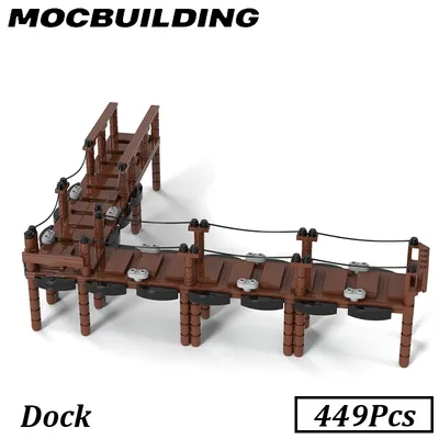 449-teilig City Street View River Dock Bausteinmodell Display Set Brücke DIY Ziegel Spielzeug
