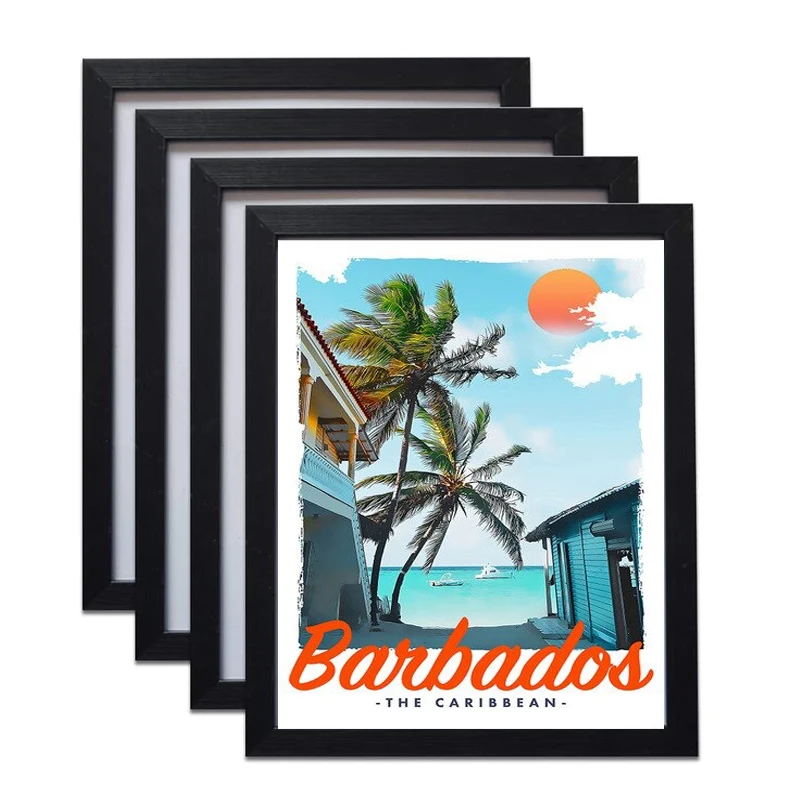 Holzrahmen, Schwarz-Weiß-Fotowand, 9 x 13, 13 x 18, A3, A4, Schlafzimmerzubehör, Wandbehang, Bilderrahmen, Schreibtisch, Zertifikatsrahmen Image