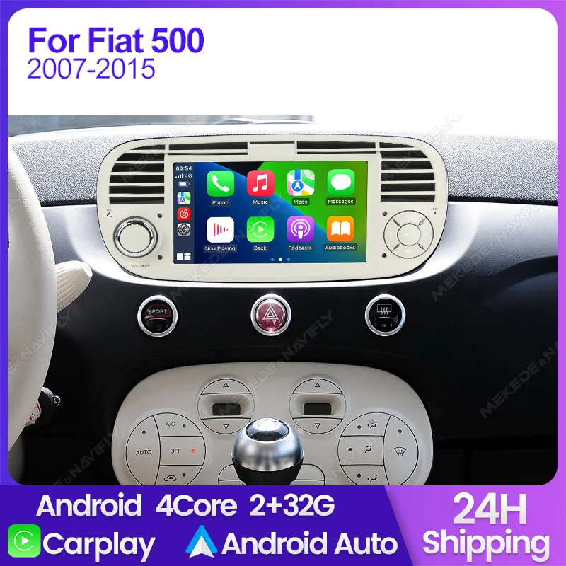 Mekede Wireless Carplay Android Auto Autoradio Multimedia-Bildschirm für Fiat 2007 Abarth 2008-2013 GPS Navigation WiFi BT Autoradio Image