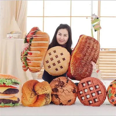 1PCS Brot Cookie Lebensmittel Styling Plüsch Kissen Kissen Hause Zimmer Bett Sofa Dekor Geschenk Image