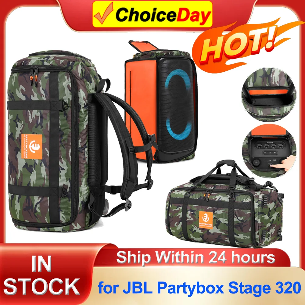 Für jbl party box stage 320 bt lautsprecher tasche reisetasche schutz lautsprecher trage tasche tragbarer lautsprecher tragen tasche rucksack Image