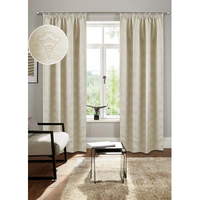Verdunkelungsvorhang BRUNO BANANI "Alessio" Gr. 3, beige, B:130cm H:225cm, Polyester, Gardinen, Elegantes Muster, Jacquard, verdunkelnder Vorhang, blickdicht,modern Image