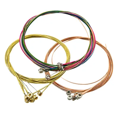 New 6Pcs/Set Acoustic Guitar Strings Rainbow Colorful Steel Guitar Strings E-A For Acoustic Folk