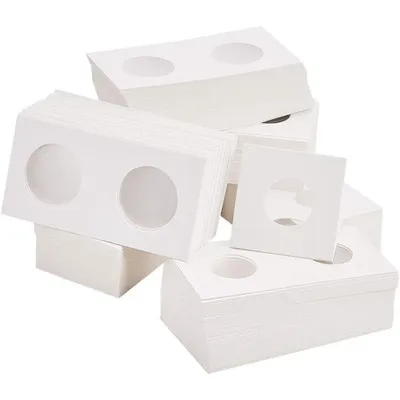 300 pcs 6 Sizes White Cardboard Coin Holder 20 23 25 27 31 40mm Coin Flip Flip Mega Assortment for