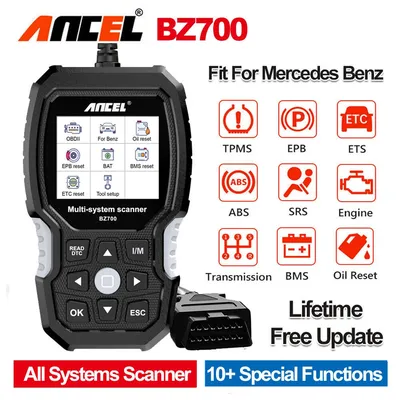 ANCEL BZ700 OBD2 Scanner for Mercedes for Benz Sprinter Smart Read Code ABS SAS TPMS DPF Diesel Car