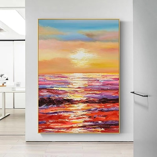 Seelandschaftsgemälde handgemaltes 3D-Strukturkunstgemälde handgemaltes weißes Meereswellen-graues Strand-abstraktes Gemälde handgemaltes Acrylwellen-Ozeangemälde großes gerahmtes Gemälde Image