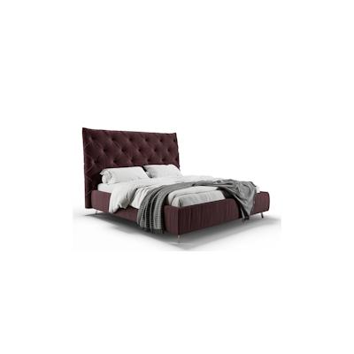 KAWOLA Bett ANNY Polsterbett Velvet purple 200x200cm