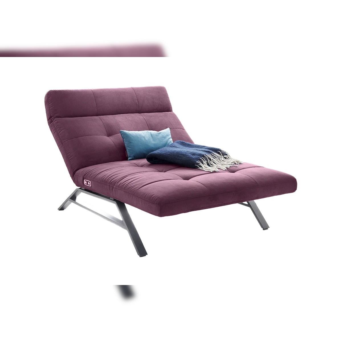 KAWOLA Liege AMERIVA Sessel Relaxliege Maxi Velvet purple Fuß chrome Image