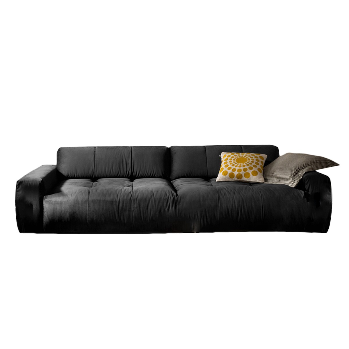 KAWOLA Big Sofa PALACE 3-Sitzer mit Sitztiefenverstellung Velvet schwarz Image