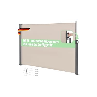 DELUKE® Seitenmarkise ausziehbar 160x300cm Blickdicht - Sichtschutz Windschutz | Markise Wandmarkise ausziehbar Sonnensc