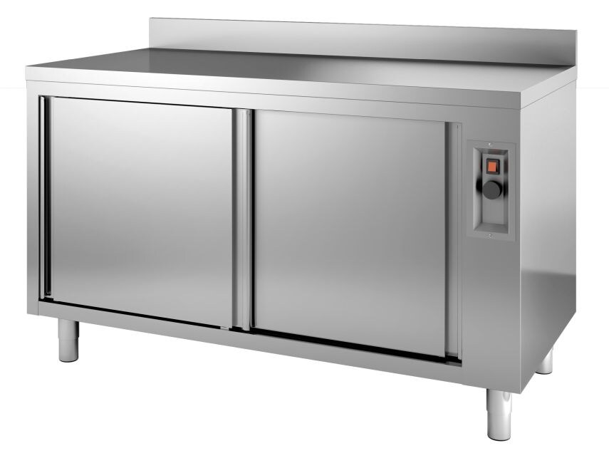 Combisteel Wärmeschrank mit 2 Türen Aufkantung aus Edelstahl 1800x700x850mm Image