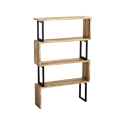 Dmora Bücherregal Dpoliti, Büroregal, Mobiler Buchhalter, Bücherbrett, 80x22h128 cm, Nussbaum Image