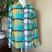 J. Crew Tops | J. Crew Boy Shirt Green & Yellow Plaid Button Down Top Shirt Sz 4 | Color: Green/Yellow | Size: 4